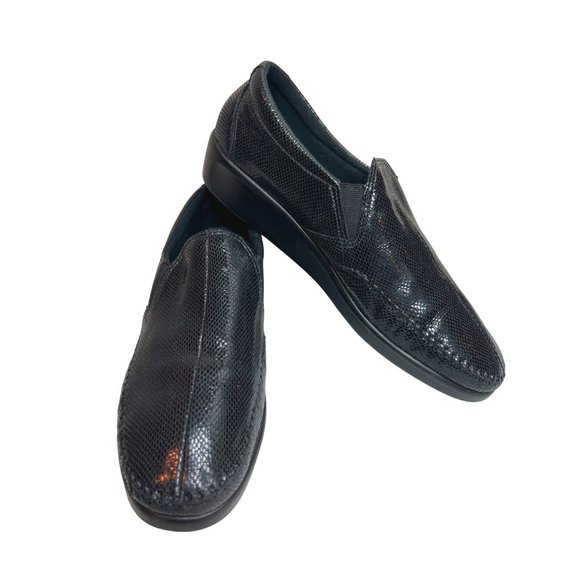 SAS Dream Black Snake Slip On Loafers Size 10 Tripad Comfort Shoes Suppo… - Picture 2 of 10